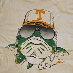 Graphic T-Shirt with Fish and Cap Design